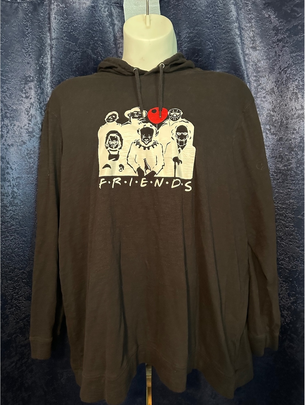 Friends Halloween Horror Movie Characters Sweatshirt 3X Black Pennywise Etc